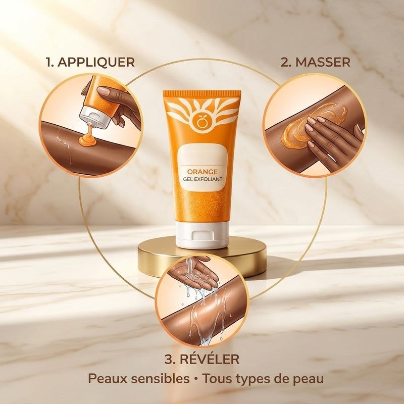 Gel Exfoliant Éclaircissant à l'Orange — Élimine les Cellules Mortes et Révèle ton Éclat Naturel