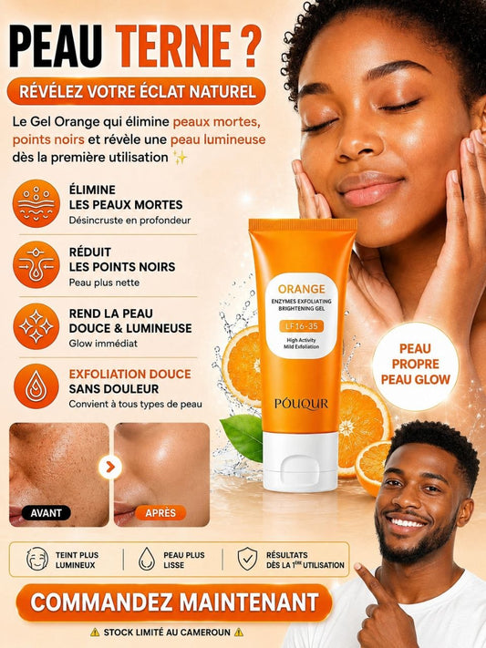 Gel Exfoliant Éclaircissant à l'Orange — Élimine les Cellules Mortes et Révèle ton Éclat Naturel